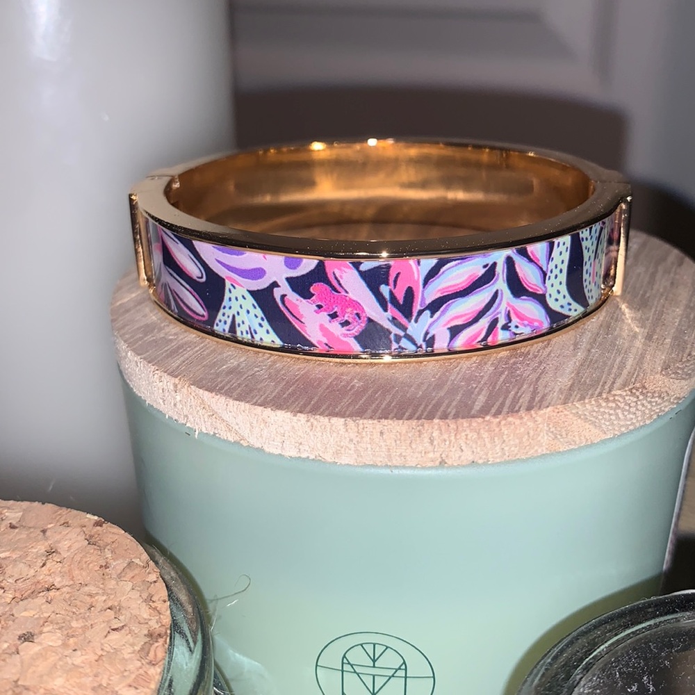 Lily Pulitzer Gold Bangle Oyster Bay Navy collection